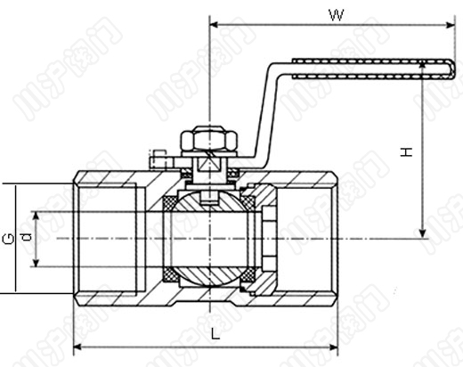 一片式球阀结构图